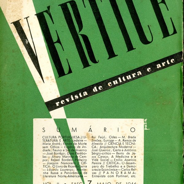 Vértice vol. II, fascículo 7, maio de 1946, capa de Victor Palla