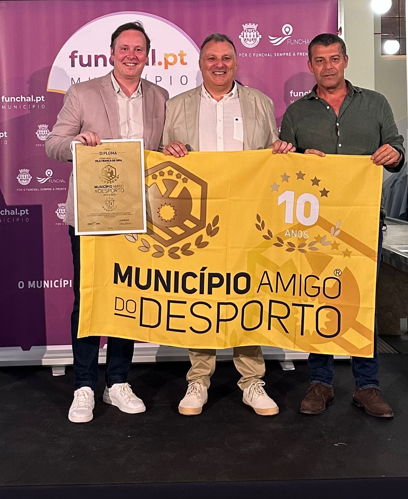 Esq. para a Dir.: João Pedro Baião - Vereador com o Pelouro do Desporto da CMVFX, Pedro Mortágua ...