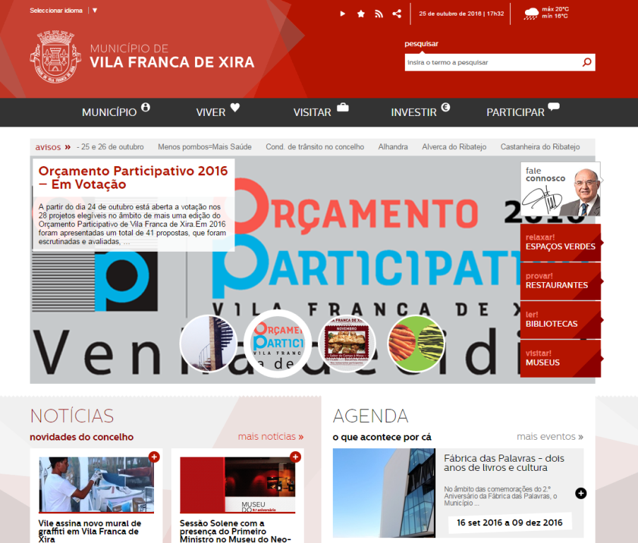 Vila Franca de Xira com site mais acessível entre Municípios portugueses 