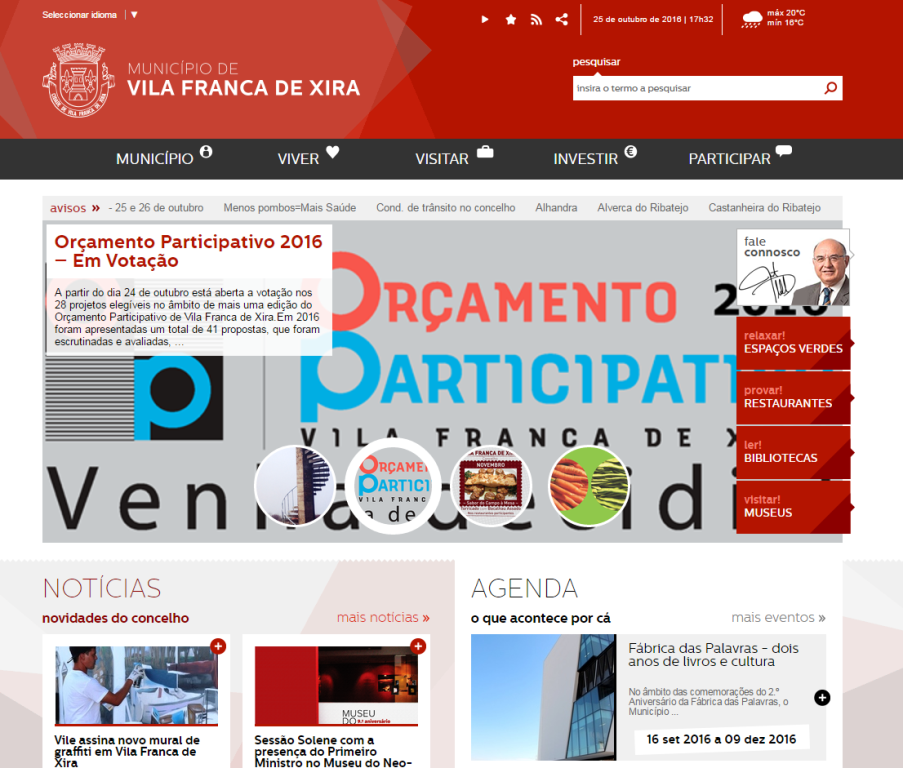 Vila Franca de Xira com site mais acessível entre Municípios portugueses