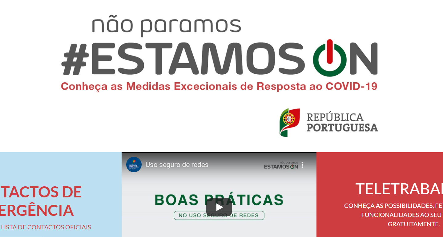 Site do governo informa sobre medidas excecionais relativas à Covid 19