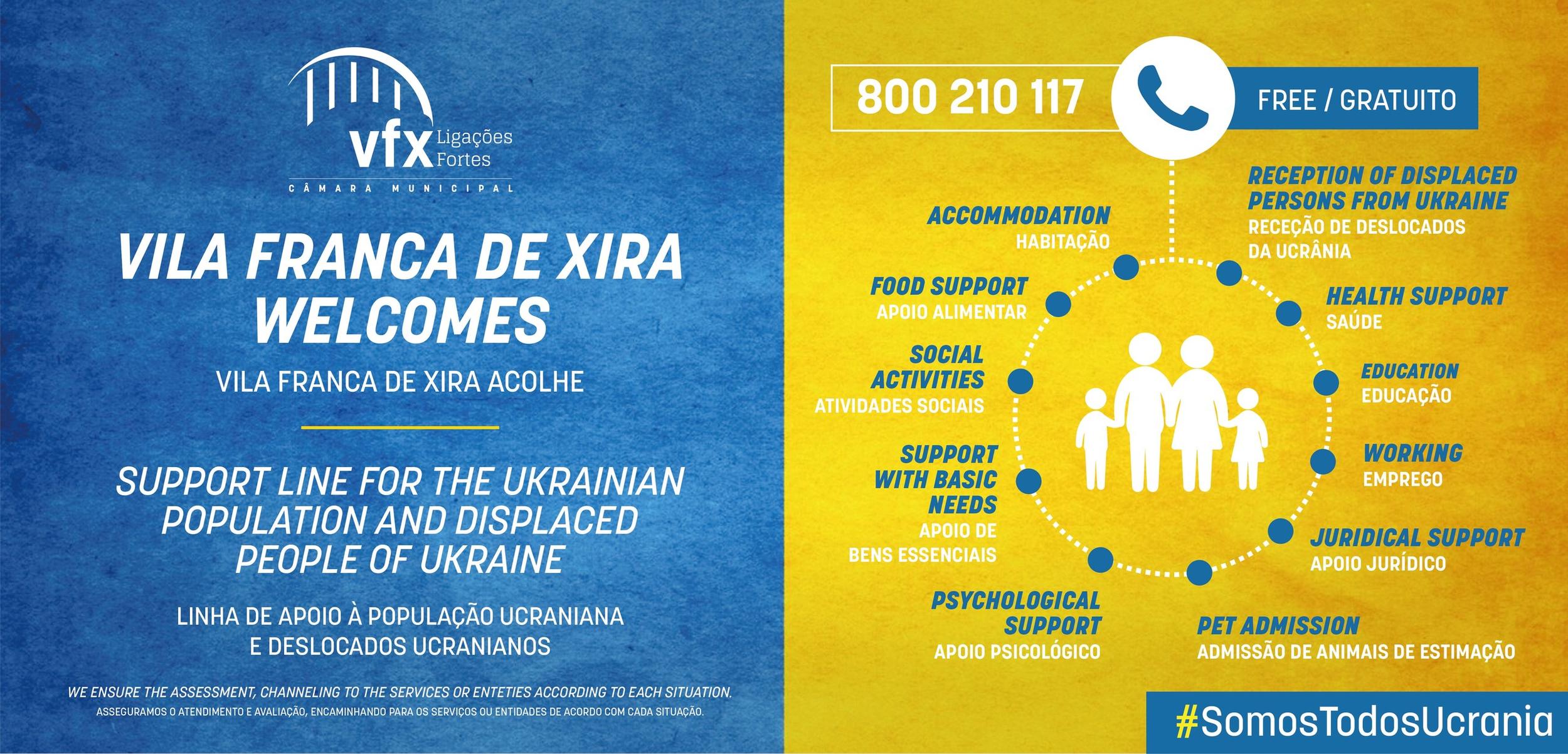 Vila Franca de Xira welcomes | Support line for the ukrainian population and displaced people of ...