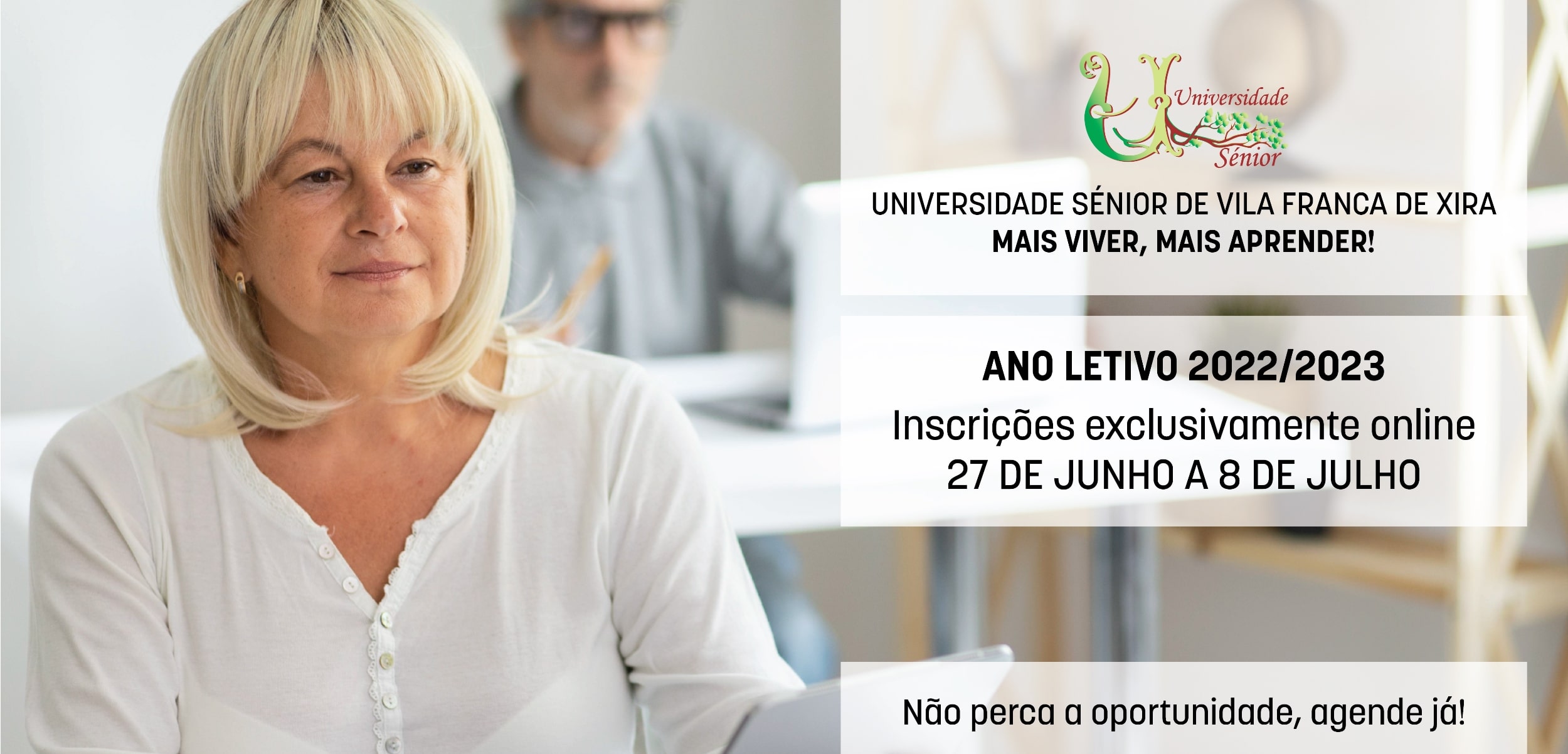 Universidade Sénior com inscrições abertas de 27 de junho a 8 de julho