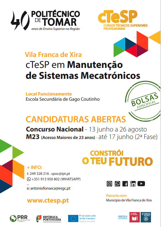 Curso Técnico Superior Profissional de Manutenção de Sistemas Mecatrónicos em Alverca do Ribatejo