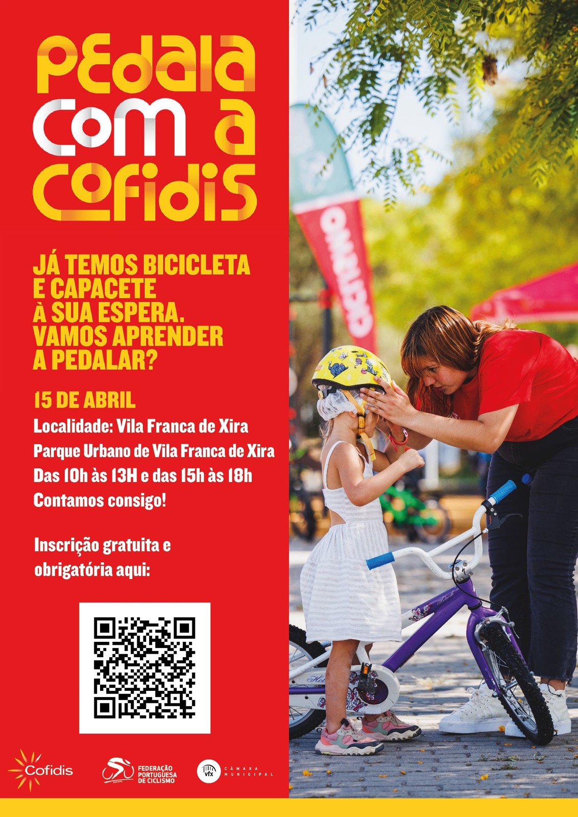 Venha aprender a andar de bicicleta no Parque Urbano de Vila Franca de Xira 