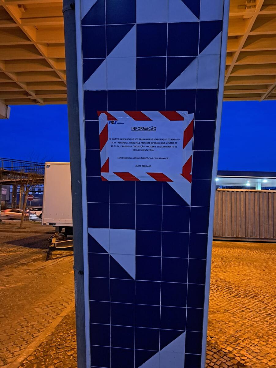 Condicionado o acesso e utilização ao parque de estacionamento do viaduto da A1 (Alhandra) – Proi...