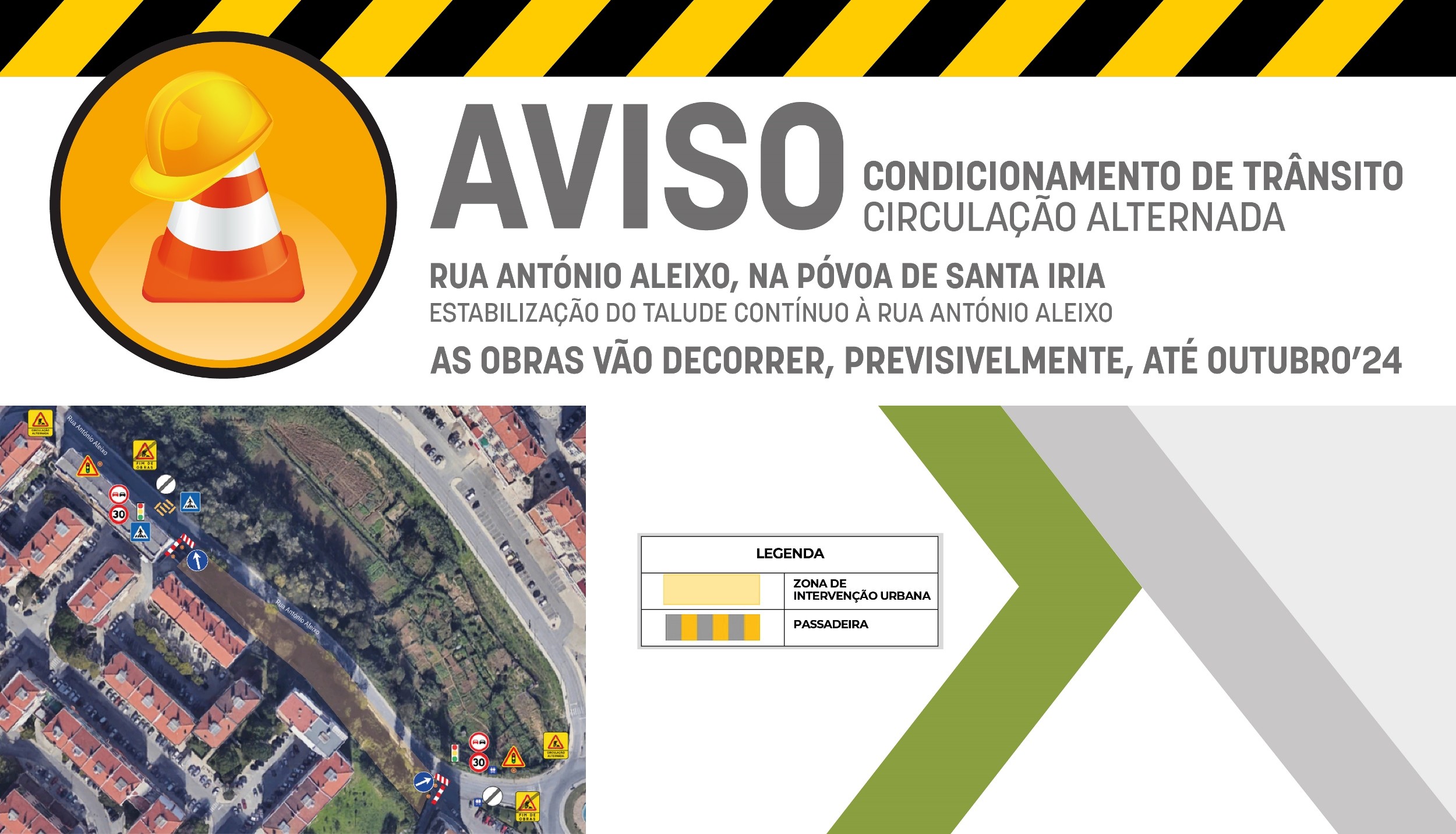 Condicionamento de trânsito na Rua António Aleixo (Póvoa de Santa) para obras de estabilização de...