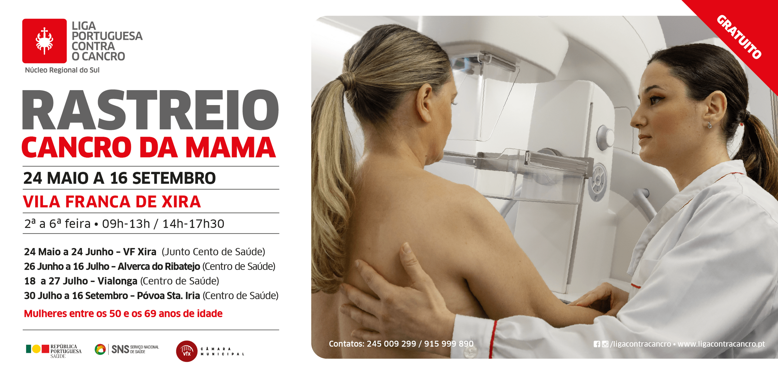 Rastreio gratuito ao cancro da mama está na Póvoa de Sta. Iria 